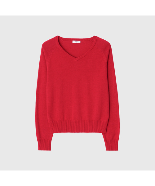 LOOKAST(ルックキャスト)の「ラインシルクブレンドVネックニット / RINE SILK BLEND V NECK KNIT_6colors(ニット/セーター・レディース・ブラック/レッド/アイボリー/ダークグレー/オートミール/PINK・SMALL/MEDIUM)」の6枚目の写真