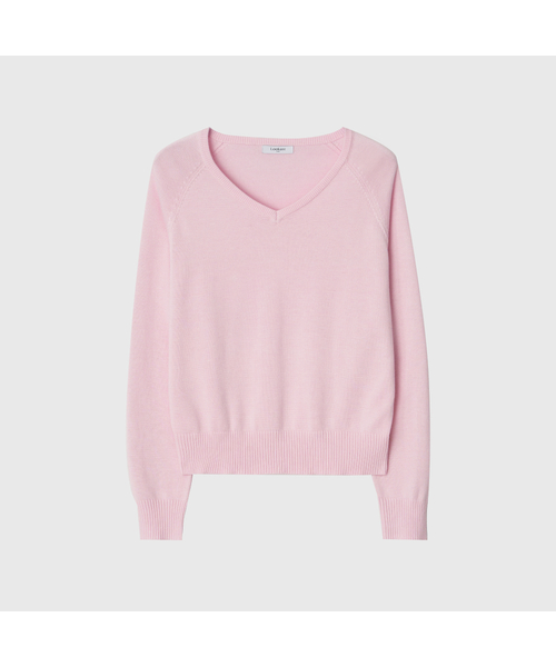 LOOKAST(ルックキャスト)の「ラインシルクブレンドVネックニット / RINE SILK BLEND V NECK KNIT_6colors(ニット/セーター・レディース・ブラック/レッド/アイボリー/ダークグレー/オートミール/PINK・SMALL/MEDIUM)」の5枚目の写真