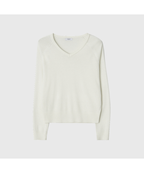 LOOKAST(ルックキャスト)の「ラインシルクブレンドVネックニット / RINE SILK BLEND V NECK KNIT_6colors(ニット/セーター・レディース・ブラック/レッド/アイボリー/ダークグレー/オートミール/PINK・SMALL/MEDIUM)」の1枚目の写真
