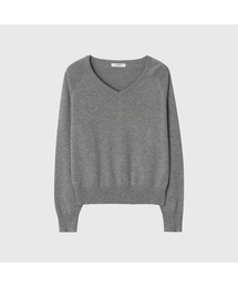 ラインシルクブレンドVネックニット / RINE SILK BLEND V NECK KNIT_6colors