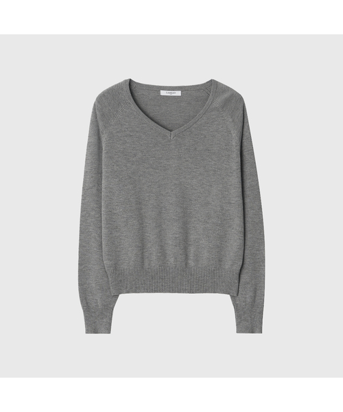 LOOKAST(ルックキャスト)の「ラインシルクブレンドVネックニット / RINE SILK BLEND V NECK KNIT_6colors(ニット/セーター・レディース・ブラック/レッド/アイボリー/ダークグレー/オートミール/PINK・SMALL/MEDIUM)」の3枚目の写真