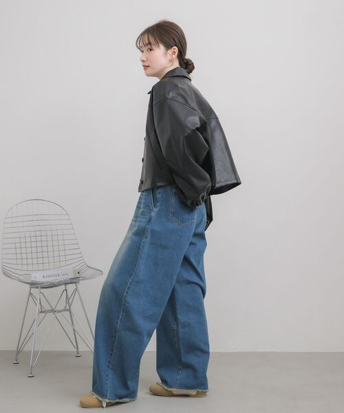 RETRO GIRL(レトロガール)の「Fレザーショートブルゾン(その他アウター・レディース・ブラック・FREE)」の6枚目の写真