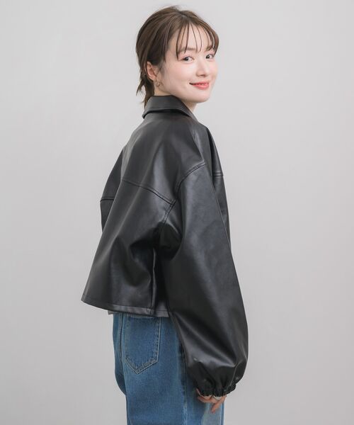 RETRO GIRL(レトロガール)の「Fレザーショートブルゾン(その他アウター・レディース・ブラック・FREE)」の9枚目の写真