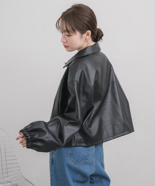 RETRO GIRL(レトロガール)の「Fレザーショートブルゾン(その他アウター・レディース・ブラック・FREE)」の11枚目の写真