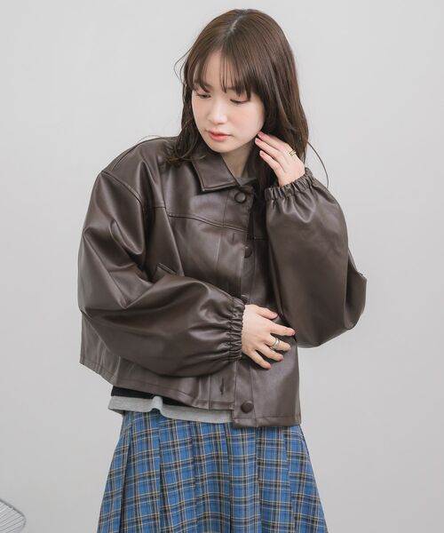 RETRO GIRL(レトロガール)の「Fレザーショートブルゾン(その他アウター・レディース・ブラック・FREE)」の16枚目の写真