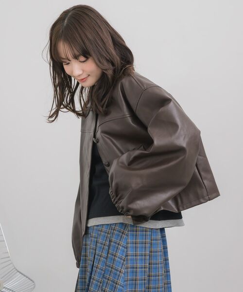 RETRO GIRL(レトロガール)の「Fレザーショートブルゾン(その他アウター・レディース・ブラック・FREE)」の19枚目の写真