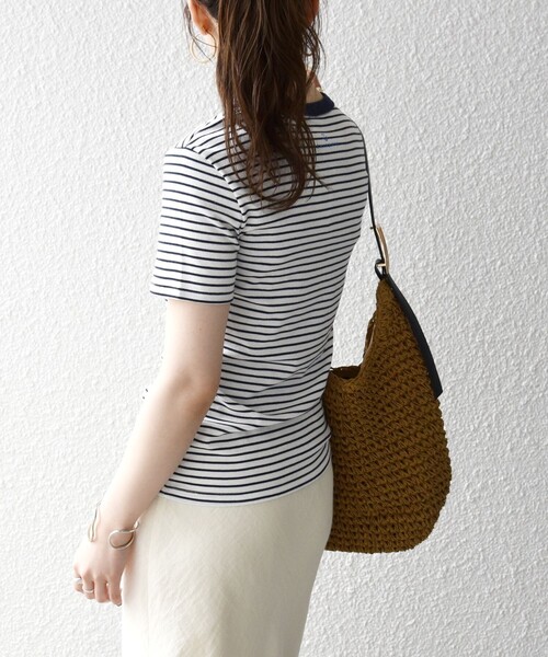 PETIT BATEAU（プチバトー）の「【SHIPS any別注】PETIT BATEAU: ロゴ プリント コンパクト ボーダー TEE 26SS（Tシャツ/カットソー・レディース・ネイビー・ONE SIZE）」の19枚目の写真