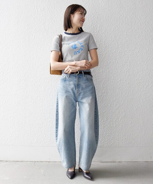 PETIT BATEAU（プチバトー）の「【SHIPS any別注】PETIT BATEAU: ロゴ プリント コンパクト ボーダー TEE 26SS（Tシャツ/カットソー・レディース・ネイビー・ONE SIZE）」の14枚目の写真