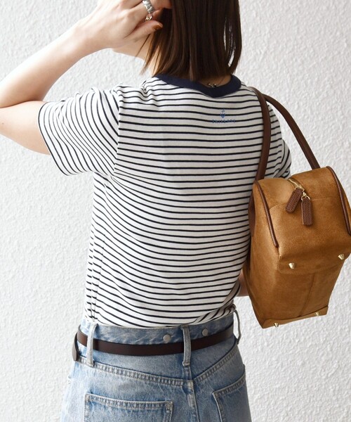 PETIT BATEAU（プチバトー）の「【SHIPS any別注】PETIT BATEAU: ロゴ プリント コンパクト ボーダー TEE 26SS（Tシャツ/カットソー・レディース・ネイビー・ONE SIZE）」の11枚目の写真
