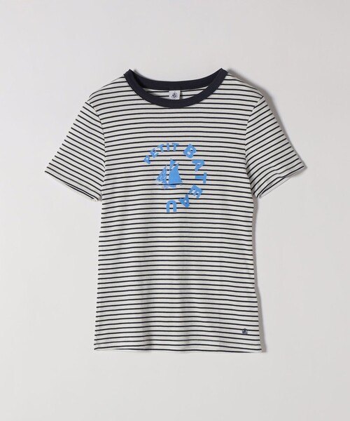 PETIT BATEAU（プチバトー）の「【SHIPS any別注】PETIT BATEAU: ロゴ プリント コンパクト ボーダー TEE 26SS（Tシャツ/カットソー・レディース・ネイビー・ONE SIZE）」の10枚目の写真