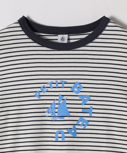 PETIT BATEAU（プチバトー）の「【SHIPS any別注】PETIT BATEAU: ロゴ プリント コンパクト ボーダー TEE 26SS（Tシャツ/カットソー・レディース・ネイビー・ONE SIZE）」の9枚目の写真