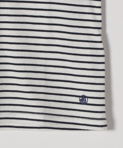PETIT BATEAU（プチバトー）の「【SHIPS any別注】PETIT BATEAU: ロゴ プリント コンパクト ボーダー TEE 26SS（Tシャツ/カットソー・レディース・ネイビー・ONE SIZE）」の7枚目の写真