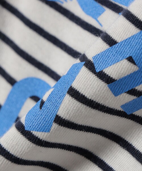 PETIT BATEAU（プチバトー）の「【SHIPS any別注】PETIT BATEAU: ロゴ プリント コンパクト ボーダー TEE 26SS（Tシャツ/カットソー・レディース・ネイビー・ONE SIZE）」の5枚目の写真