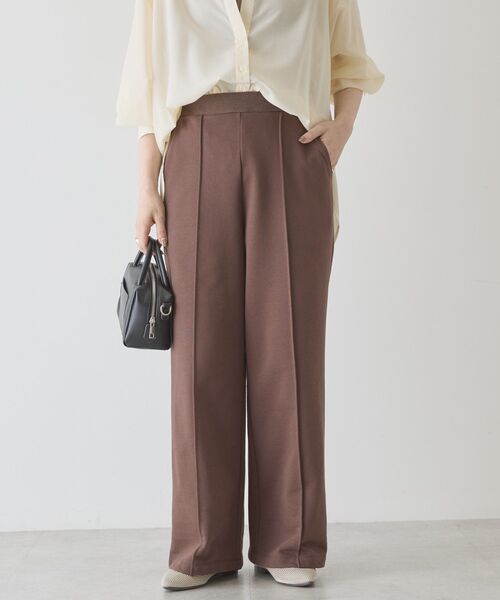 AMERICAN HOLIC（アメリカンホリック）の「センタータックワイドスウェットパンツ（スウェットパンツ・レディース・グレー系その他/ダークネイビー/ブラウン・L/M）」の3枚目の写真