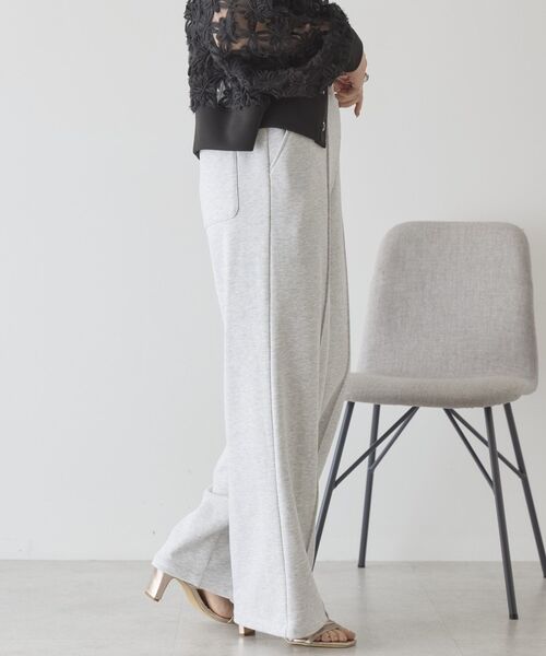 AMERICAN HOLIC（アメリカンホリック）の「センタータックワイドスウェットパンツ（スウェットパンツ・レディース・グレー系その他/ダークネイビー/ブラウン・L/M）」の5枚目の写真