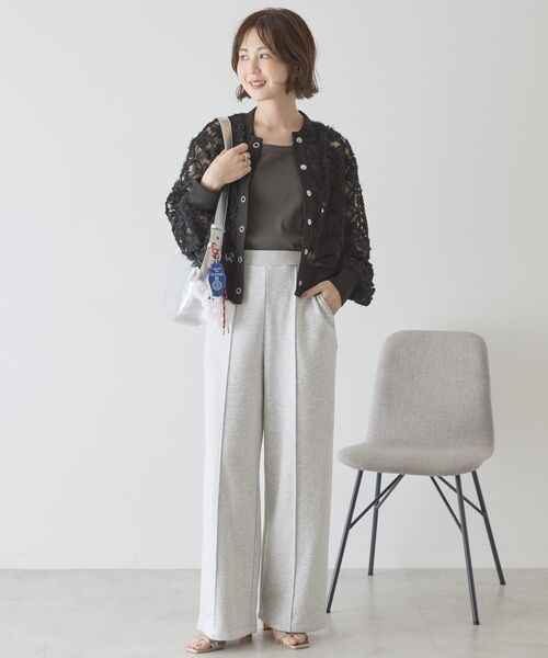 AMERICAN HOLIC（アメリカンホリック）の「センタータックワイドスウェットパンツ（スウェットパンツ・レディース・グレー系その他/ダークネイビー/ブラウン・L/M）」の7枚目の写真