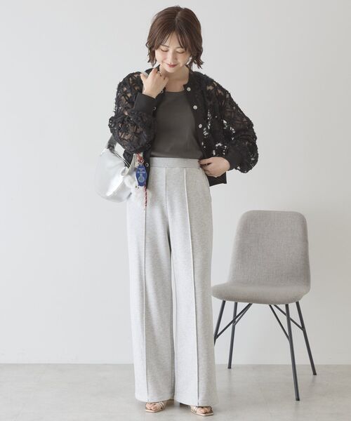 AMERICAN HOLIC（アメリカンホリック）の「センタータックワイドスウェットパンツ（スウェットパンツ・レディース・グレー系その他/ダークネイビー/ブラウン・L/M）」の8枚目の写真