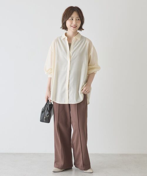 AMERICAN HOLIC（アメリカンホリック）の「センタータックワイドスウェットパンツ（スウェットパンツ・レディース・グレー系その他/ダークネイビー/ブラウン・L/M）」の13枚目の写真