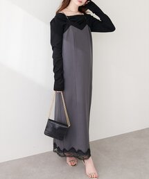 natural couture | レーストリムキャミワンピース(ワンピース)