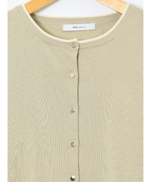 m.f.editorial（エムエフエディトリアル）の「＊【ストレッチ ハンドウォッシャブル】m.f.エディトリアル レディース 配色 クルーニットカーディガン（カーディガン/ボレロ・レディース・ブラック/ライトグレー/ネイビー・MEDIUM/LARGE）」の11枚目の写真