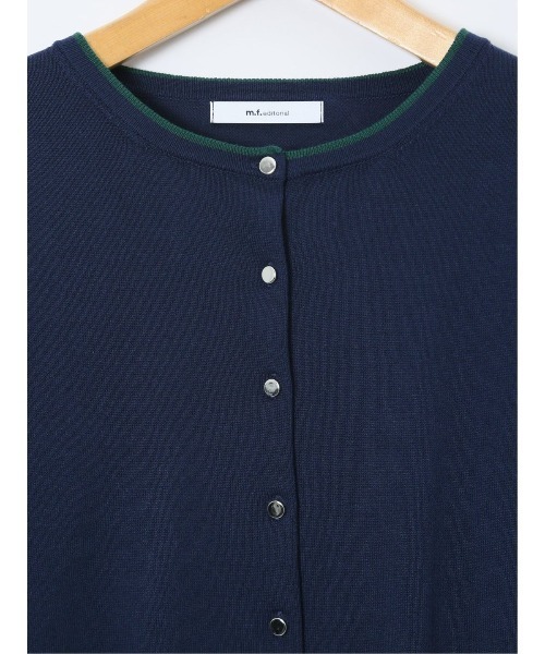 m.f.editorial（エムエフエディトリアル）の「＊【ストレッチ ハンドウォッシャブル】m.f.エディトリアル レディース 配色 クルーニットカーディガン（カーディガン/ボレロ・レディース・ブラック/ライトグレー/ネイビー・MEDIUM/LARGE）」の16枚目の写真