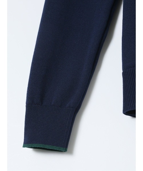 m.f.editorial（エムエフエディトリアル）の「＊【ストレッチ ハンドウォッシャブル】m.f.エディトリアル レディース 配色 クルーニットカーディガン（カーディガン/ボレロ・レディース・ブラック/ライトグレー/ネイビー・MEDIUM/LARGE）」の17枚目の写真