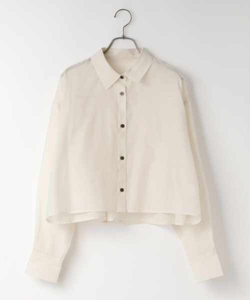 LOWRYS FARM(ローリーズファーム)の「シアーシャツLS 605853(シャツ/ブラウス・レディース・ブラウン/アイボリー/チェック/ピンク・SHORT/LONG)」の2枚目の写真