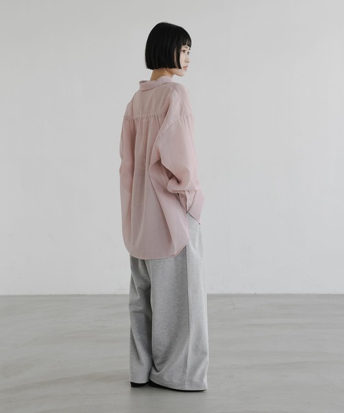 LOWRYS FARM(ローリーズファーム)の「シアーシャツLS 605853(シャツ/ブラウス・レディース・ブラウン/アイボリー/チェック/ピンク・SHORT/LONG)」の19枚目の写真