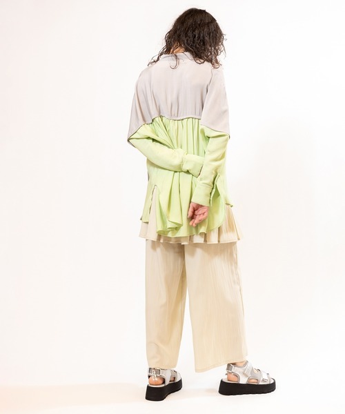 OSMOSIS（オズモーシス）の「バイカラードルマンブラウス（シャツ/ブラウス・レディース・ピンク/ライトグリーン/ブラック・ONE SIZE）」の12枚目の写真