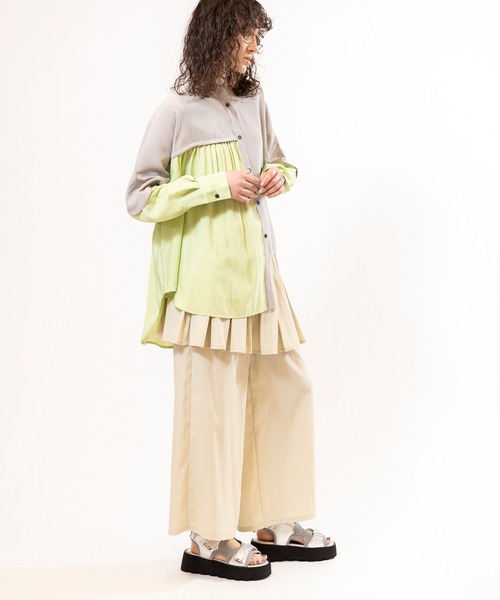 OSMOSIS（オズモーシス）の「バイカラードルマンブラウス（シャツ/ブラウス・レディース・ピンク/ライトグリーン/ブラック・ONE SIZE）」の13枚目の写真