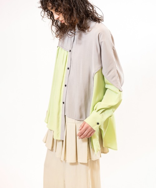 OSMOSIS（オズモーシス）の「バイカラードルマンブラウス（シャツ/ブラウス・レディース・ピンク/ライトグリーン/ブラック・ONE SIZE）」の15枚目の写真