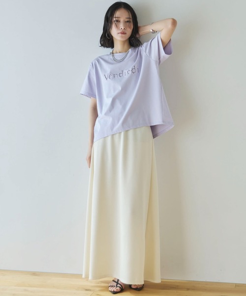 Doux archives(ドゥアルシーヴ)の「カットワーク刺繍Tee(Tシャツ/カットソー・レディース・ラベンダー/ブラック/オフホワイト・FREE)」の4枚目の写真