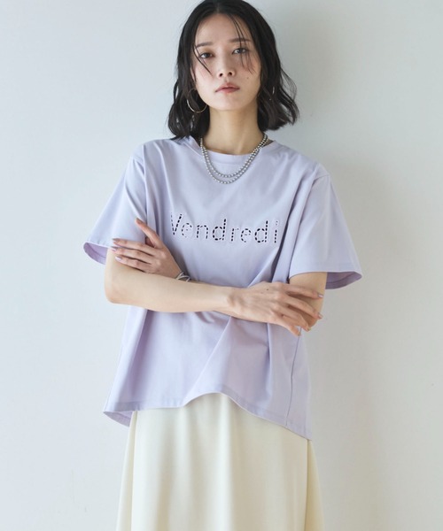 Doux archives(ドゥアルシーヴ)の「カットワーク刺繍Tee(Tシャツ/カットソー・レディース・ラベンダー/ブラック/オフホワイト・FREE)」の17枚目の写真