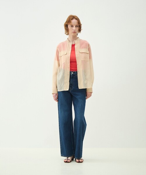 MACPHEE（マカフィー）の「シルクブレンドスラブ チュニックシャツ（シャツ/ブラウス・レディース・ライトベージュ/ネイビー/ピンク・36）」の4枚目の写真