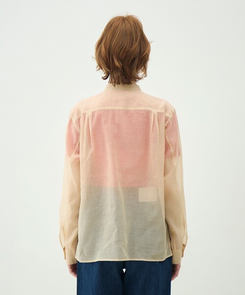 MACPHEE（マカフィー）の「シルクブレンドスラブ チュニックシャツ（シャツ/ブラウス・レディース・ライトベージュ/ネイビー/ピンク・36）」の7枚目の写真