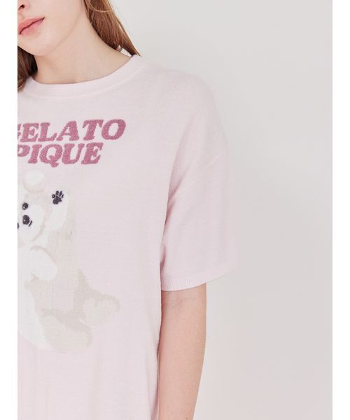 gelato pique(ジェラートピケ)の「【ONLINE限定】ドッグジャガードプルオーバー&ショートパンツセット(ルームウェア/パジャマ・レディース・ピンク/ベージュ/ライトピンク/ブルー/クリーム・F)」の17枚目の写真