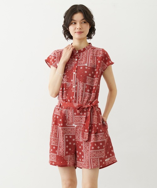 MILKFED.(ミルクフェド)の「BANDANA ROMPERS(つなぎ/オールインワン・レディース・ネイビー/レッド/ブラック・ONE SIZE)」の3枚目の写真