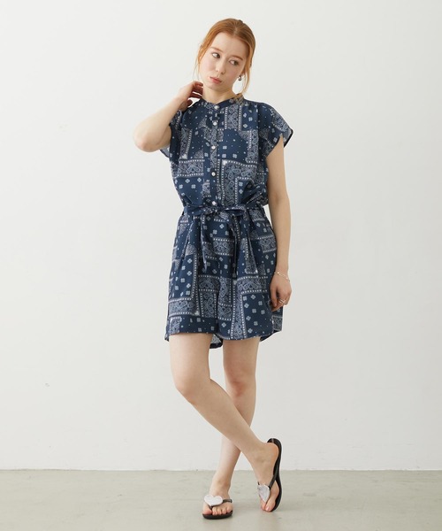 MILKFED.(ミルクフェド)の「BANDANA ROMPERS(つなぎ/オールインワン・レディース・ネイビー/レッド/ブラック・ONE SIZE)」の4枚目の写真