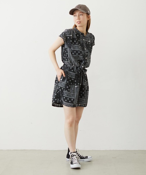 MILKFED.(ミルクフェド)の「BANDANA ROMPERS(つなぎ/オールインワン・レディース・ネイビー/レッド/ブラック・ONE SIZE)」の10枚目の写真