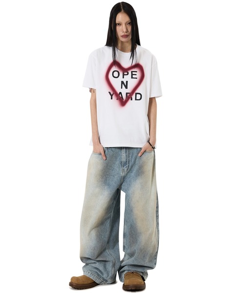 OY（オーワイ）の「『OY/オーワイ』SPRAY HEART TEE/スプレーハートTシャツ（Tシャツ/カットソー・メンズ・ホワイト/グレー・L/M）」の6枚目の写真