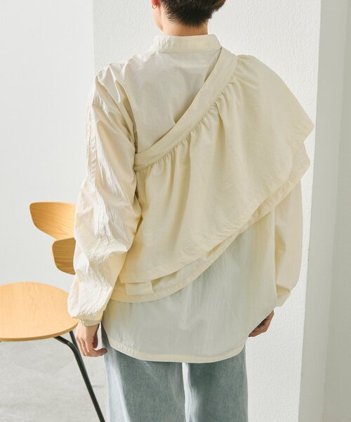 ear PAPILLONNER（イアパピヨネ）の「フリル付スポーティシャツ【SUM1 STYLE】（シャツ/ブラウス・レディース・ホワイト/ブラック・FREE）」の7枚目の写真