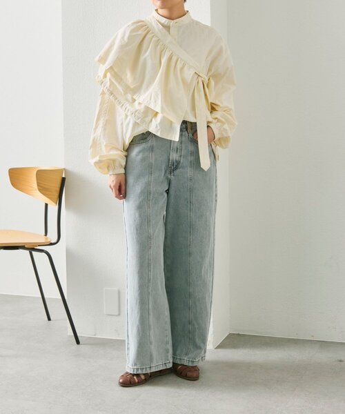 ear PAPILLONNER（イアパピヨネ）の「フリル付スポーティシャツ【SUM1 STYLE】（シャツ/ブラウス・レディース・ホワイト/ブラック・FREE）」の8枚目の写真