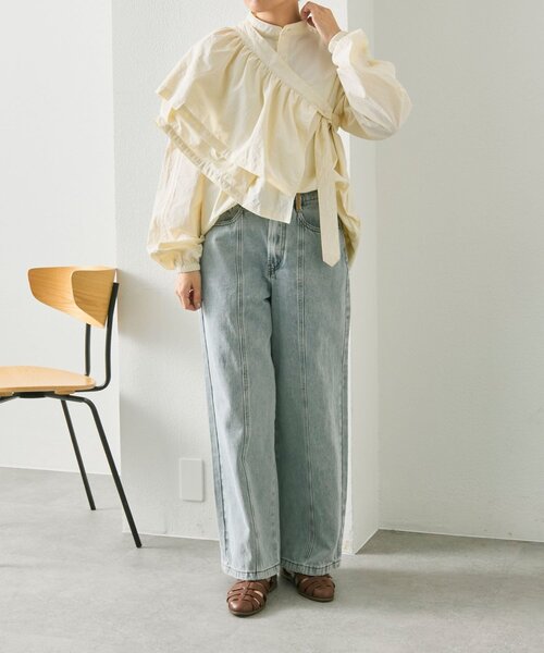 ear PAPILLONNER（イアパピヨネ）の「フリル付スポーティシャツ【SUM1 STYLE】（シャツ/ブラウス・レディース・ホワイト/ブラック・FREE）」の9枚目の写真