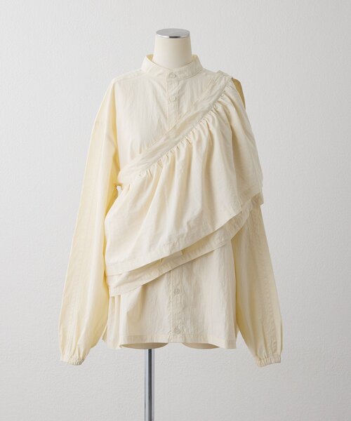 ear PAPILLONNER（イアパピヨネ）の「フリル付スポーティシャツ【SUM1 STYLE】（シャツ/ブラウス・レディース・ホワイト/ブラック・FREE）」の15枚目の写真