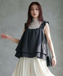 itto...（イット）の「とろみ素材2段フリルフレアギャザーキャミソール（キャミソール）」