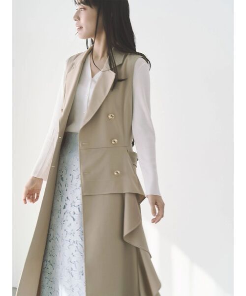 TONAL(トーナル)の「トレンチラッフルジレワンピース(ワンピース・レディース・グレー/ベージュ/アイボリー・MEDIUM)」の20枚目の写真