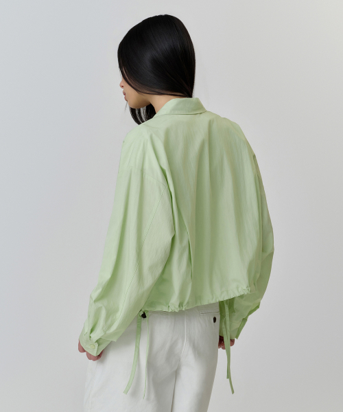 MUSINSA STANDARD WOMAN（ムシンサスタンダードウーマン）の「ウィメンズ RN ボリューム ストリング シャツジャケット [ライトグリーン]（シャツ/ブラウス・レディース・その他・X-SMALL/SMALL/MEDIUM/LARGE）」の4枚目の写真