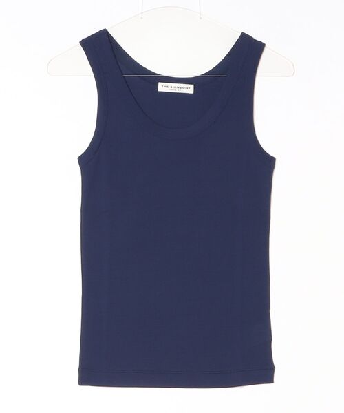 THE SHINZONE（ザ　シンゾーン）の「SHEER RIB TANK TOP 26SMSCU06（Tシャツ/カットソー・メンズ・ホワイト/ブラウン/ネイビー/ブラック・FREE）」の4枚目の写真