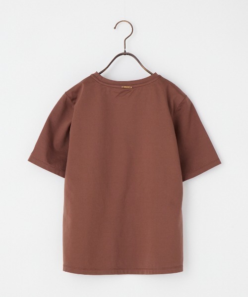 MICA&DEAL（マイカ＆ディール）の「[MICA&DEAL/マイカアンドディール] ワンポイントロゴ刺繍Tシャツ（Tシャツ/カットソー・レディース・ネイビー/ブラウン/ホワイト・F）」の17枚目の写真
