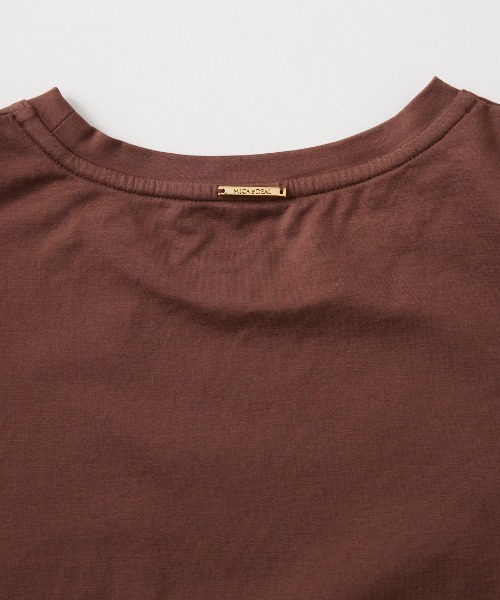 MICA&DEAL（マイカ＆ディール）の「[MICA&DEAL/マイカアンドディール] ワンポイントロゴ刺繍Tシャツ（Tシャツ/カットソー・レディース・ネイビー/ブラウン/ホワイト・F）」の19枚目の写真